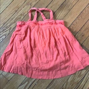 Cross back gauze trapeze top